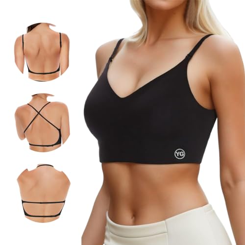 PALAY Women's Low Back Seamless Bras Backless Multiway Convertible Adjustable Strap Halter Lifting Bra Spaghetti Strap Wire-Free with Padded Removeable, XL PALAY Women's Low Back Seamless Bras Backless Multiway Convertible Adjustable Strap Halter Lifting Bra Spaghetti Strap Wire-Free with Padded Removeable, XL